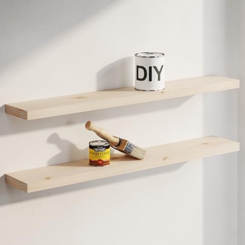 Homeforia 42 Inch DIY Floating Shelves, High-End Solid Pine Wood by Homeforia