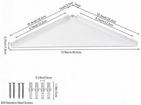 3.0mm Aluminum Alloy Corner Shelf Wall Mounted, - Image 3