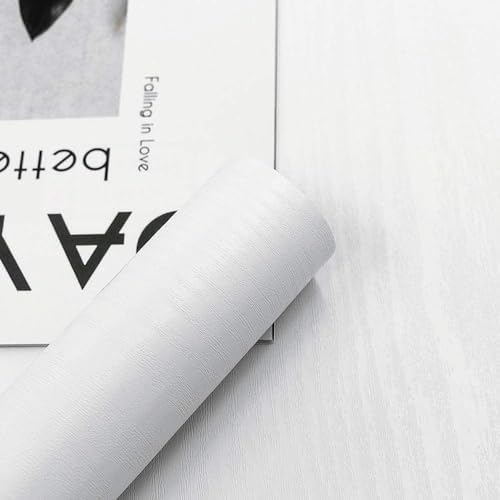 White Contact Paper Peel and Stick Wood Grain Wallpaper Easy to Install by Abyssaly