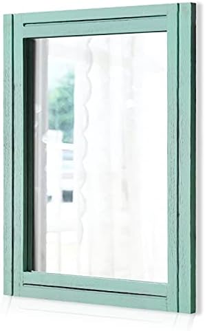 AAZZKANG Wood Framed Wall Mirror Large 65 x 45 cm Rectangle Rustic Vanity by AAZZKANG