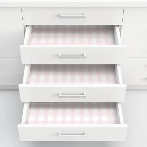 Cohoo Home Pink Peel and Stick Wallpaper Gingham Checkered 17.3''×787'' - Image 6