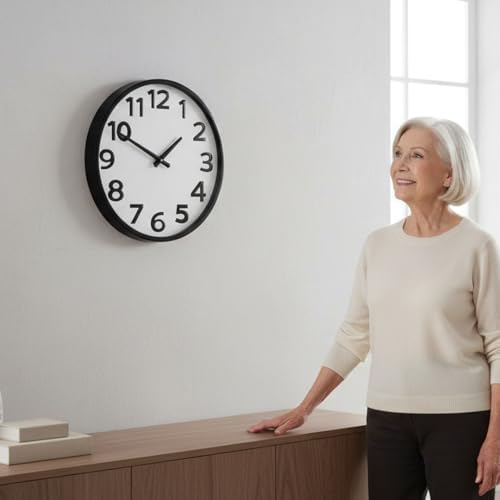 16 Inch Wall Clock Battery Operated Silent Analog Quartz Round Clock - Image 5