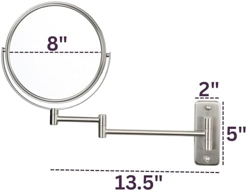 JERDON Wall-Mounted Makeup Mirror - Image 3