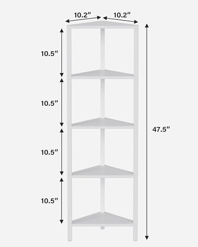 TUTOTAK Corner Shelf, 5-Tier Corner Bookshelf - Image 2