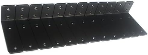 12 Pack - L 5" x H 2" x W1.5, 5mm Thick Black L Shelf Bracket, Iron Shelf by MHMYDZ