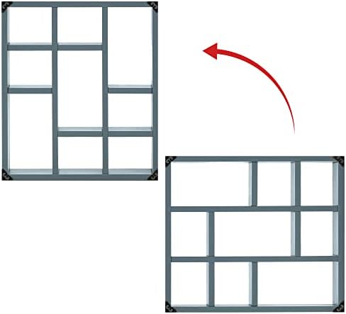 17.7x15.7-Inch Shadow Box Shelf 9-Slot Rustic Floating Shelves Larger Wall - Image 5