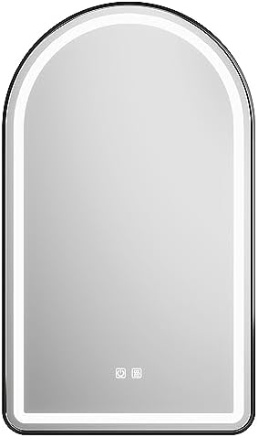 Arched Bathroom Mirror 20"x28", LED Tempered Glass by MYlovelylands
