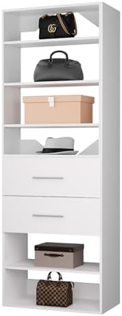 ROOMTEC Modular Closet System, 31.5" 2 Drawer Shelf Closet Tower Wall-Mounted by ROOMTEC