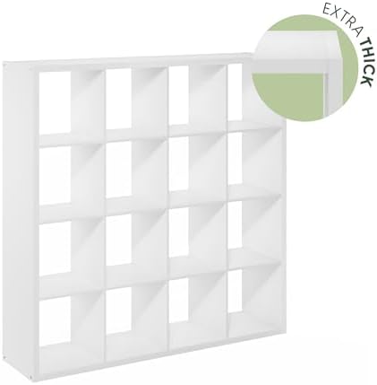 Furinno Cubicle 16-Cube Book Shelf, Extra Thick Frame Bookshelf - Image 5