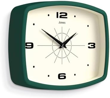 JONES CLOCKS® Movie wall Clock | Rectangular Retro Clock | 10" | Dark Green | - Image 2
