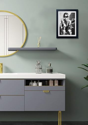 Framed Black and White Bathroom Wall Art Girl on Toilet Decor Woman on Toilet - Image 7