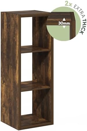 Furinno Cubicle Book Shelf, 3-Cube Bookshelf, Extra Thick Frame Horizontally & - Image 7