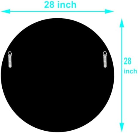 QMDECOR Round Wall Mirror 28x28 inch Crystal Crush Diamond Decor - Image 7