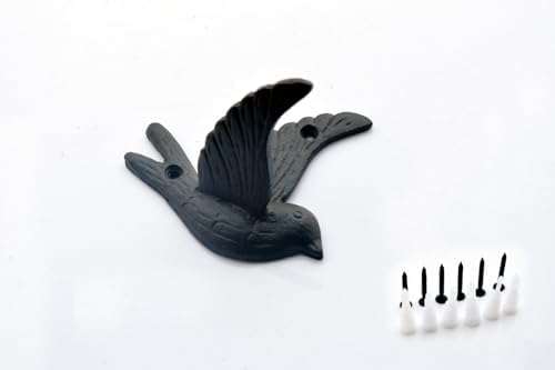 Perfekta Cast Iron Bird Wall Hooks, Hats and Bags, Heavy Duty Decorative Flying - Image 5