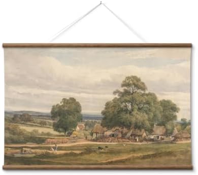 VIYYIEA Extra Large Canvas Wall Art, Vintage Countryside Scroll Print by VIYYIEAART