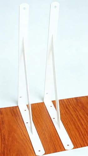 2 Pack L12 x H 8" White Heavy Duty Shelf Brackets by MHMYDZ