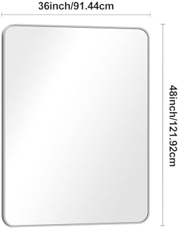 Silver Bathroom Mirror, 36x48 inch Wall Mirror - Image 7