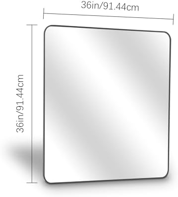 DESBING 36" x 36"Bathroom Mirror, Matte Black Wall Mirror - Image 6