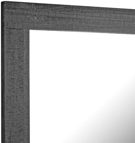 Stonebriar 24" x 18" Rectangle Black Wood Frame Wall Mirror - Image 5
