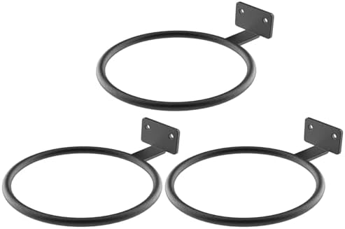 Wall Plant Holder Bulk 4in 3Pack Metal Ring Plant Hanger Black by QualityEfficiency
