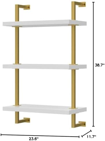Nathan James Theo 3-Shelf Small Bookcase, Floating Wall Mount Bookshelf - Image 2