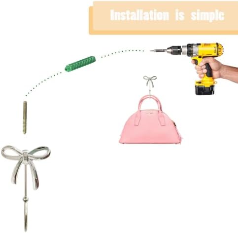 Bow Wall Hook 4 pcs Decorative Wall Hooks - Image 7