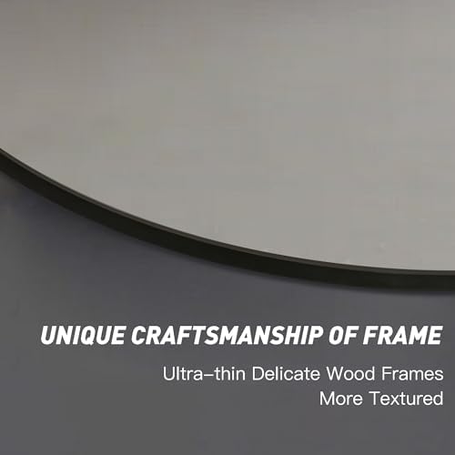 Black Round Mirror 30 Inch, Circle Bathroom Vanity Mirror - Image 2