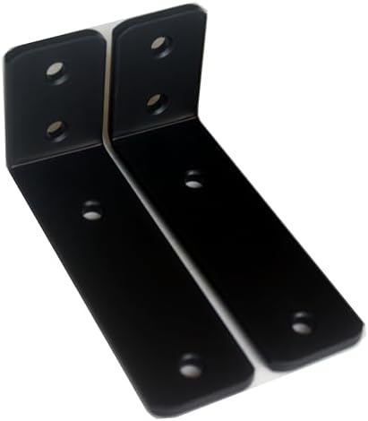 2 Pack - L 5" x H 2" x W1.5, 5mm Thick Black L Shelf Bracket, Iron Shelf by MHMYDZ