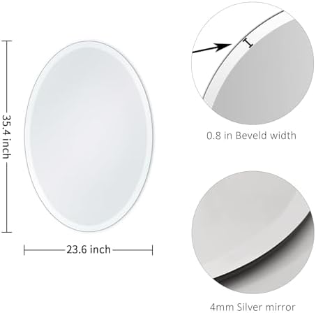 24x36 Inch Bathroom Mirrors for Over Sink, Frameless Mirrors for Wall - Image 7