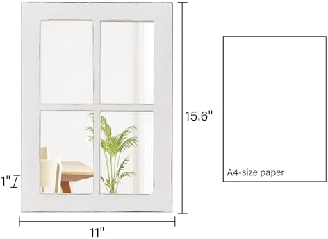 Rustic Small Window Pane Mirror Wall Decor 11 X 16 Inch - Image 2