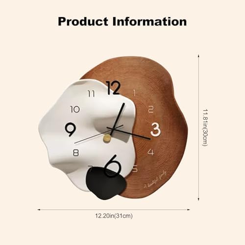 Ergocar Wall Clock, Art Deco Without Ticking Sounds Modern Crystal Porcelain - Image 7