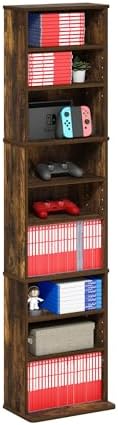Furinno Jaya DVD Shelf, 9-Shelf Tall Narrow CD Rack, Media Shelf by Furinno-FitsYourSpaceFitsYourBudget