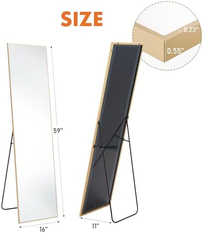Sweetcrispy 59"x16" Full Length Mirror, Standing Full Body Mirror - Image 5