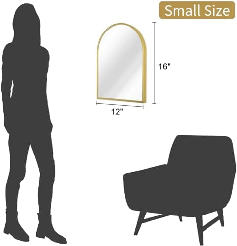 Arched Bathroom Mirror for Wall, Arch Wall Mirror Aluminum Alloy Frame Mirror - Image 2