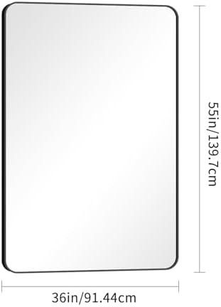 BONEWEI 55x36 inch Bathroom Mirror, Wall Mounted Bathroom Frame Vanity Mirror - Image 7