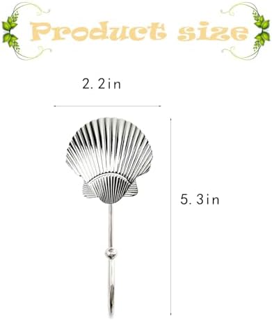 4 Pcs Seashell Wall Hooks, Metal Decorative Wall Hooks - Image 2
