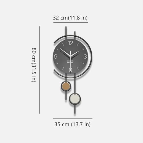Modern Creative Wall Clock, Minimalist Metal Frame Decorative Wall Clocks - Image 7
