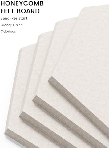 Fluxynara 8-Pack Hexagon Felt Bulletin Board Tiles - Image 3
