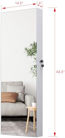 LED Jewelry Cabinet Armoire Organizer, Wall/Door Mount Jewelry Organizer and - Image 5