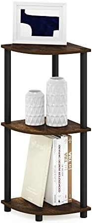 Furinno TURN-N-TUBE Corner Shelf, 3-Tier Corner Bookshelf, Display Storage by Furinno-FitsYourSpaceFitsYourBudget