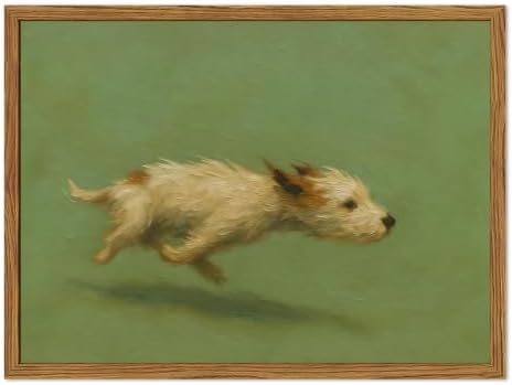 Funny Dog with Zoomies Wall Art Cute Terrier Dog Running Wall Decor Picture by BringCharactertoYourWalls