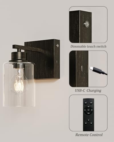 Rayogale Wireless Battery Operated Wall Sconce Set of 2 - Image 4