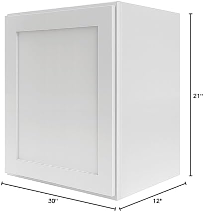 21" W x 30" H White Shaker Single-Door Kitchen Wall Cabinet - Image 3