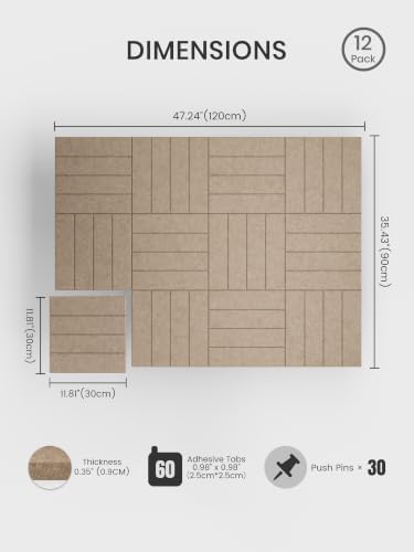 Bumusty 48" x 36" Large Cork Board Alternative - Image 2