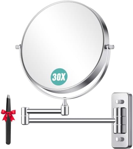 Auxmir 8" Double-Sided Wall-Mounted Makeup Mirror, 1X/30X Magnifying Mirror by Auxmir