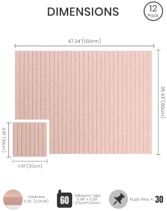 Bumusty 48"x 36" Large Felt Bulletin Board Tiles - Image 2