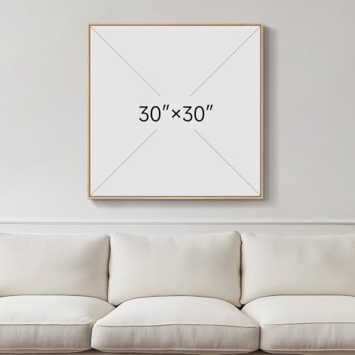 Large Framed Modern Neutral Green Abstract Landscape Wall Art, 30x30 In - Image 5