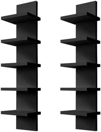 YEXEXINM 2 Pack 5 Tier Wall Shelf Unit by YEXEXINM