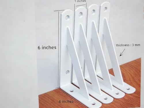 20 Pack L6 x H 4" White Heavy Duty Shelf Brackets - Image 2