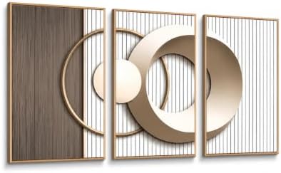 Gold and Beige Abstract Wall Art Modern Geometric Decor16inx24in Unframed by Unknown